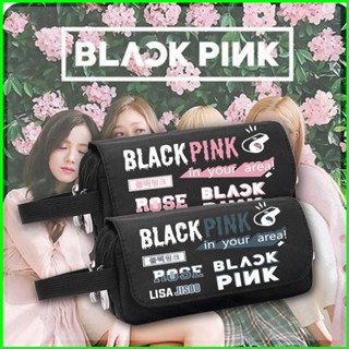 Yg BLACKPINK JISOO กระเป๋าดินสอ ผ้าแคนวาส ความจุขนาดใหญ่ อเนกประสงค์ สําหรับผู้หญิง นักเรียน