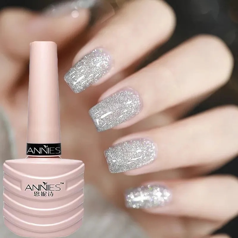 Anys 10ml สะท้อนแสงเพชรเล็บ Glitter Gel Polish / 12 สี Sparkly Gel Holographic สะท้อนแสงเล็บเจล /Glitters Shiny Gel /UV โคมไฟที่ต้องการเล็บเจล