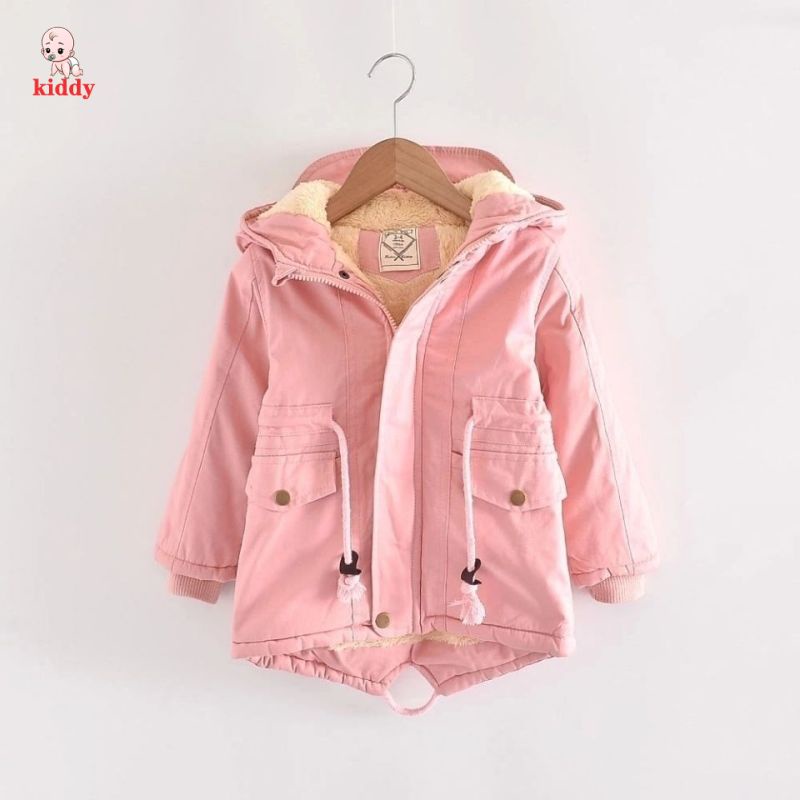 เสื้อแจ็กเก็ตกันลม ผ้าฝ้าย ผ้าฟลีซ แบบหนา แฟชั่นฤดูหนาว สําหรับเด็กผู้หญิง และเด็กผู้ชาย 2023 - รูปที่ 4