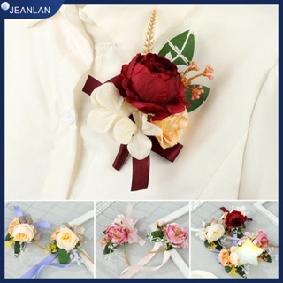 Jeanlan สร้อยข้อมือ ดอกไม้ประดิษฐ์ แบบผูกเชือก เครื่องประดับ สําหรับเจ้าสาว งานพรอม งานแต่งงาน ปาร์ตี้ เต้นรํา