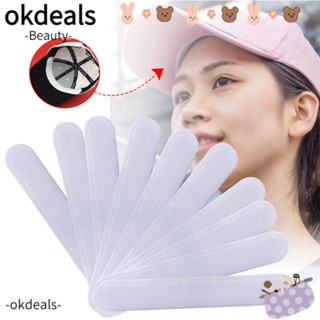 Okdeals แผ่นซับเหงื่อ ป้องกันเหงื่อ สําหรับหมวก 10 ชิ้น