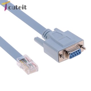 Tcuteit RJ45 สายเคเบิลเครือข่าย ตัวผู้ เป็น DB9 ตัวเมีย 1.5 ม. สําหรับ CCUTEIT