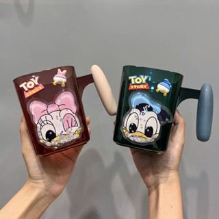 Shopkeepers selection# cartoon childrens toothbrush cup mouthwash Cup cute couple home original quicksand transparent anti-fall toothbrush cup tooth cylinder 9.5N