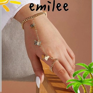 Emilee สร้อยข้อมือ สีทอง เครื่องประดับแฟชั่น ไหปลาร้า ร้อน โซ่ กําไลข้อมือ