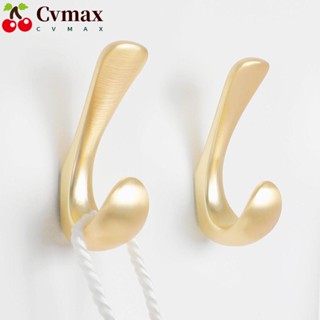 Cvmax ตะขอแขวนเสื้อโค้ท ผ้าขนหนู โลหะผสมสังกะสี สีทอง สําหรับติดผนังห้องน้ํา ห้องครัว 2 แพ็ค