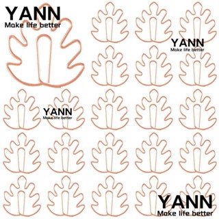 Yann1 คลิปหนีบกระดาษ ที่คั่นหนังสือ โลหะ รูปใบไม้ สีโรสโกลด์ 40 ชิ้น