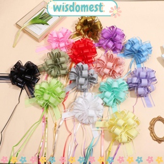 Wisdomest ริบบิ้นโบว์ ลายดอกไม้ หลากสี สําหรับตกแต่งบ้าน เก้าอี้ งานแต่งงาน รถยนต์ DIY 5 ชิ้น