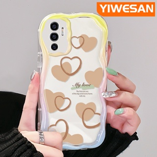 เคสโทรศัพท์มือถือแบบนิ่ม ใส กันกระแทก ลายหัวใจ สีครีม แฟชั่น สําหรับ VIVO V23E 4G V23E 5G V23 Pro V23i 5G S12 5G Y75