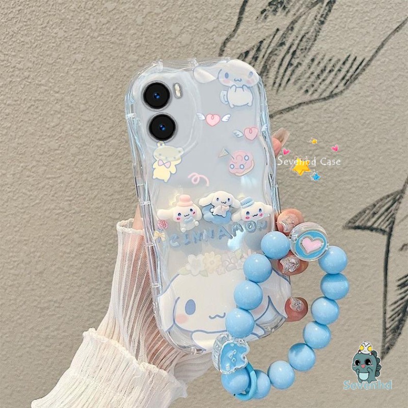 ปลอกสําหรับiphone 15 14 13 12 11 Pro Max X Xr Xs 8 7 6 Plus SE 2020 3Dขอบโค้งWaveการ์ตูนCinnabarเคสโทรศัพท์ + โซ่ + 3D DIYตุ๊กตาSoft Touchป้องกันปกหลัง