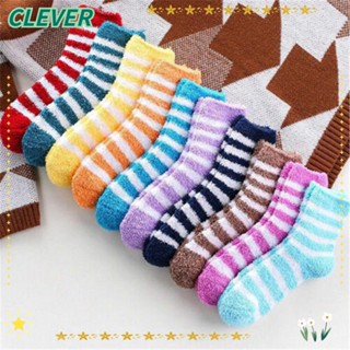 Clever ถุงเท้ากํามะหยี่ ขนปุยนุ่ม หนา 5 คู่