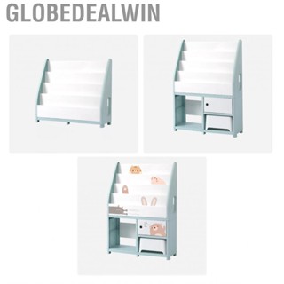 Globedealwin Kids Storage Bookshelf Large  Baby Book Rack Environmentally Friendly PP Children Picture Shelf