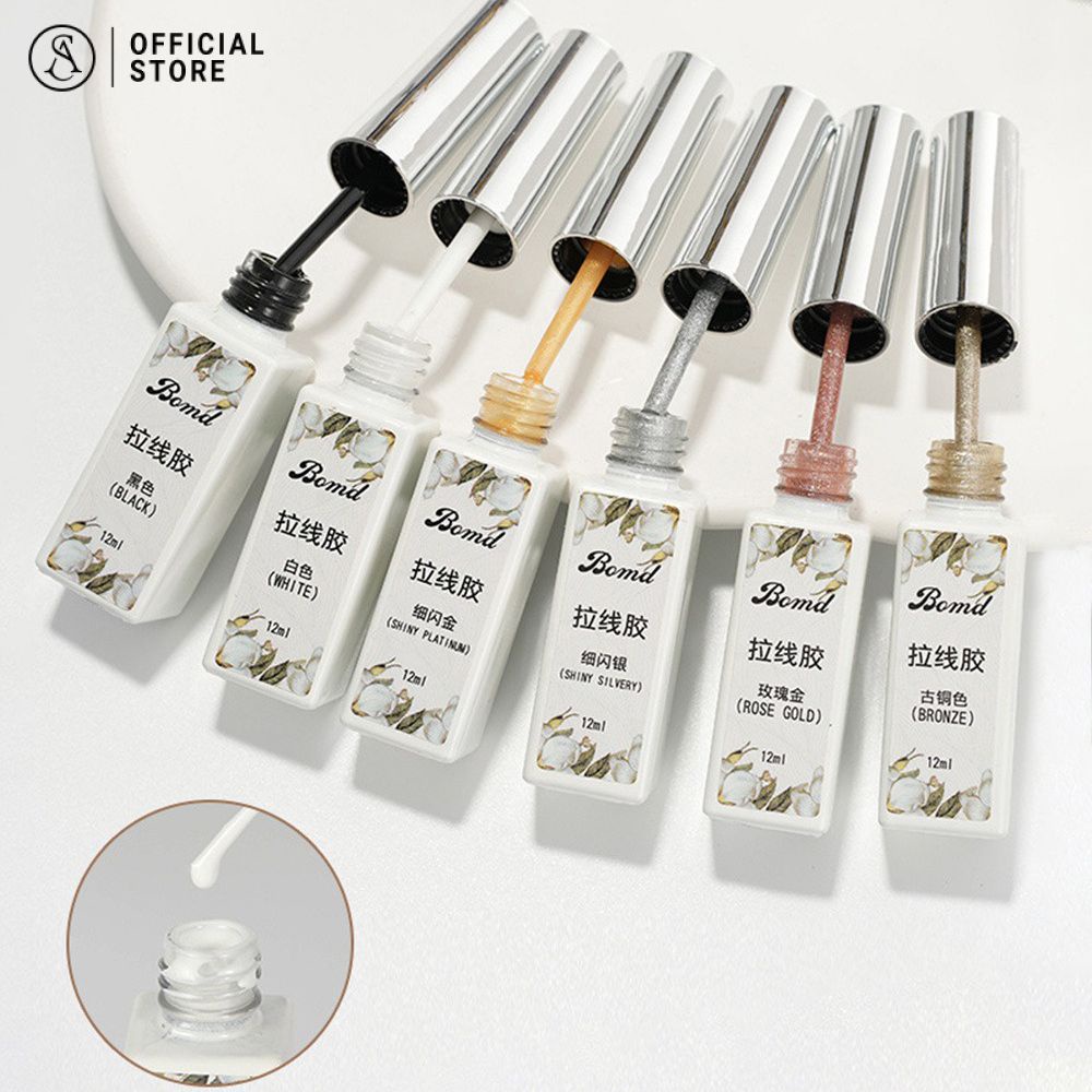 พร้อมส่ง Liner Gel ส่งไวมาก สีเจลกรีตเตอร์แน่นมากๆ ใช้ตัดเส้น ลากเส้น Liner gel Cowsar BOMD