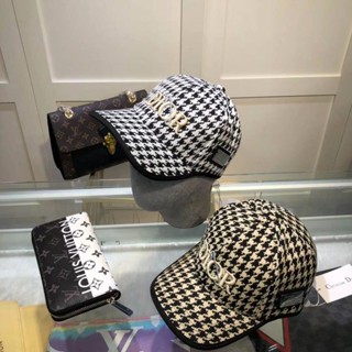 หมวกเบสบอล Dior Houndstooth เข้ากับทุกการแต่งกาย สี่ฤดู สําหรับผู้ชาย และผู้หญิง