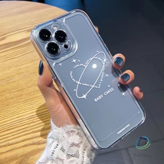 โปร่งใสเคสโทรศัพท์ สําหรับไอโฟน 11 12 13 14 15 Pro Max 7 8 Plus XR X XS MAX SE หัวใจอวกาศ TPU อ่อนนุ่ม กันกระแทก