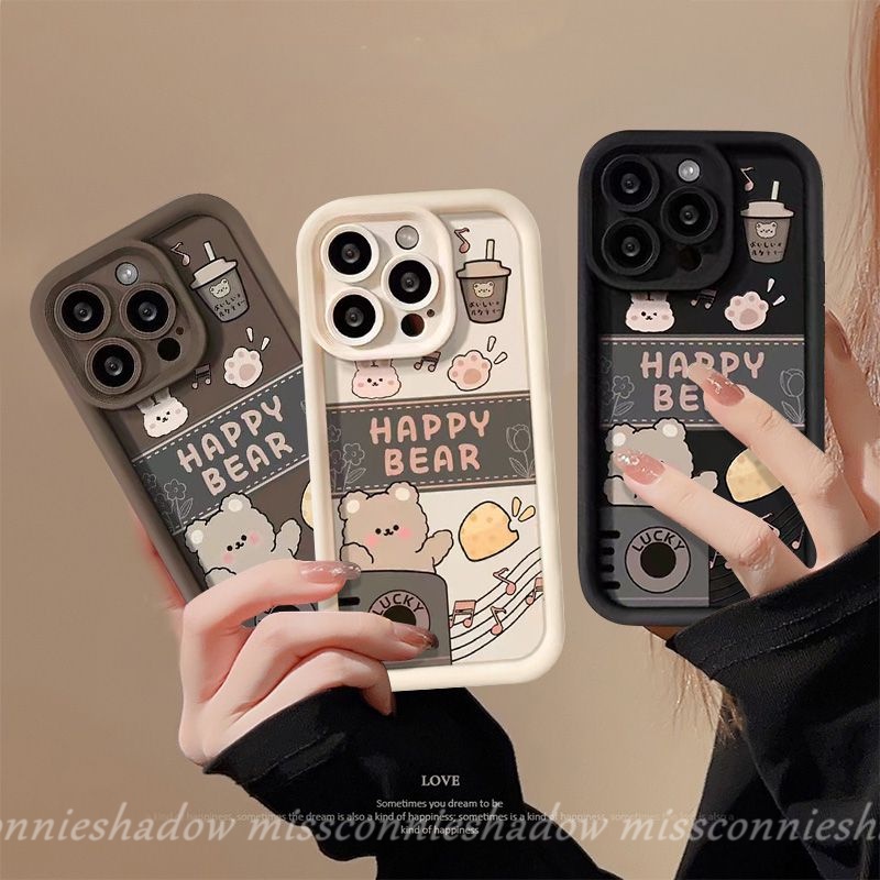เคสโทรศัพท์มือถือแบบนิ่ม ลายการ์ตูนหมีชานมไข่มุกน่ารัก สําหรับ Oppo A95 A31 A17k A16s A55 A15S A17 A96 A53 A55 A12 A77 A1k A16 A7 A5s A76 A74 A3s A54s A9 A16E A52 A92 A16K A77s