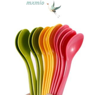 Mxmio ช้อนพลาสติก สีสันสดใส สําหรับฝึกทานอาหาร