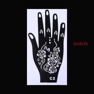 Daron แม่แบบลายฉลุ รูปดอกไม้อินเดีย สําหรับสักมือ เท้า