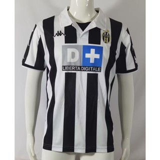 เสื้อกีฬาแขนสั้น ลายทีมชาติฟุตบอล Juve Home Jersey 99-00 ไซส์ S-XXL ชุดเหย้า สไตล์วินเทจ แห้งเร็ว สําหรับผู้ชาย