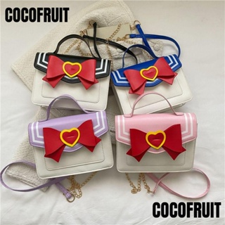 Cocofruit กระเป๋าถือ กระเป๋าสะพายไหล่ สะพายข้าง หนัง Pu ประดับโบว์ ความจุสูง สีพื้น แฟชั่นสําหรับสตรี