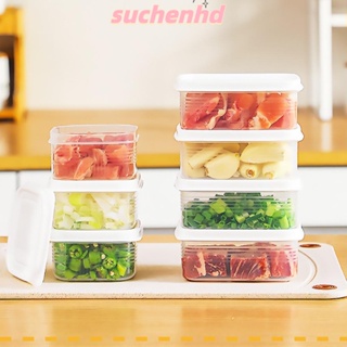 Suchenhd กล่องถนอมอาหาร พลาสติกใส ทรงสี่เหลี่ยม ทนความร้อน เกรดอาหาร สําหรับตู้เย็น