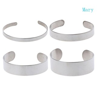 Mary กําไลข้อมือหนัง ไทเทเนียมเปล่า 5 10 15 20 มม. DIY 10 ชิ้น