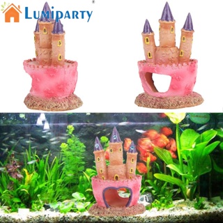 Lumiparty ปราสาทเรซิ่น ซ่อนปลาปลอม สําหรับตกแต่งตู้ปลา พิพิธภัณฑ์สัตว์น้ํา