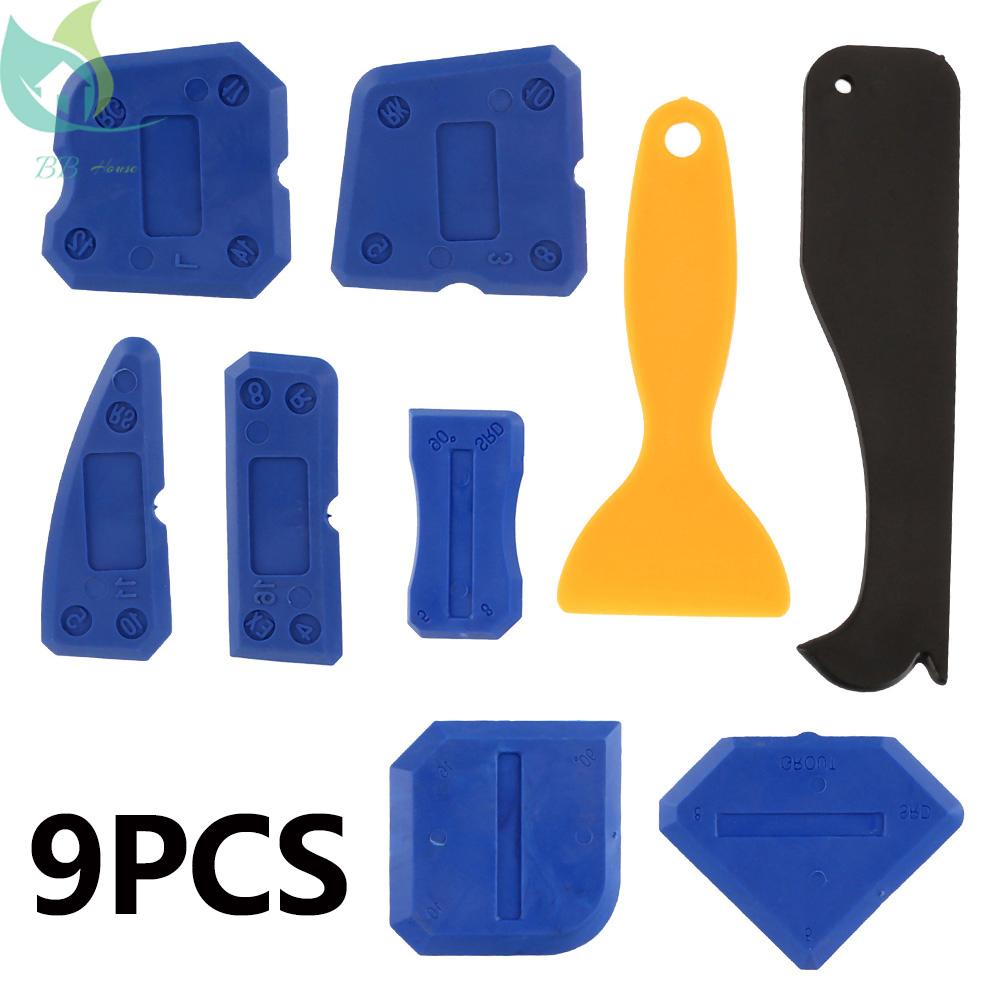 9pcs Sealant Spatula กาวชุดเครื ่ องมือ Joint พลาสติก Grout กาว Remover Scraper Sealant Finishing เครื ่ องมือ SHOPQJC5310