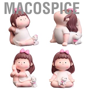 Macospice Sports Girl Figurine  Resin Yoga Lovely Stylish for Home