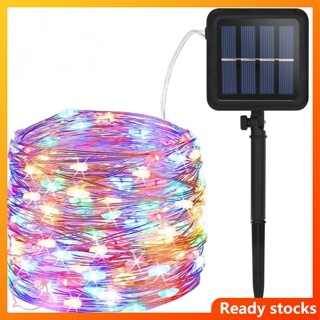 Hiussngha สายไฟหิ่งห้อย LED 0.6W พลังงานแสงอาทิตย์ 1.2v 150mAh 8 โหมด สําหรับในร่ม