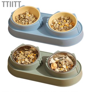 Ttiitt Pet  Bowl Set  Compact Double  Exquisite Easy To Clean Large Caliber Spill Proof Safe for