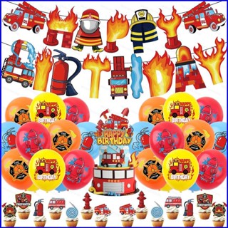 Gp1 ธีม Fireman Sam แบนเนอร์ สําหรับตกแต่งเค้กวันเกิดเด็ก PG1