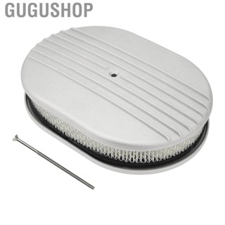 Gugushop Oval Air Cleaner Aluminium Alloy 12in Half Finned Filter Assembly Kit Replacement For Chevy SBC