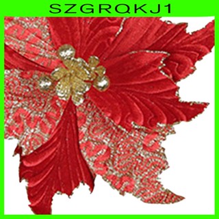 [szgrqkj1] ดอกไม้ประดิษฐ์ Poinsettia สําหรับตกแต่งต้นคริสต์มาส