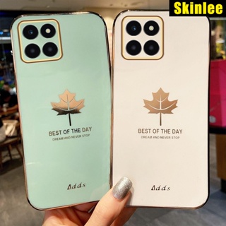 เคสโทรศัพท์มือถือ แบบนิ่ม ลายใบเมเปิ้ล ชุบไฟฟ้า สําหรับ Honor X6A X6 A6S X8 X8A X8A X8 X6 X6A X6S