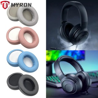 Myron ฟองน้ําครอบหูฟัง หนังนิ่ม แบบเปลี่ยน สําหรับ Razer Kraken Standard Edition X V3X