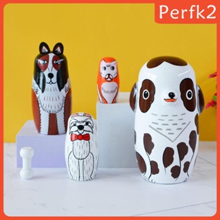 [Perfk2] ตุ๊กตาการ์ตูนรัสเซีย Matryoshka Matryoshka สําหรับตกแต่งบ้าน โต๊ะ คาเฟ่ 5 ชิ้น