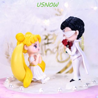 Usnow โมเดลฟิกเกอร์ PVC รูปปั้นการ์ตูนเซเลอร์มูน สําหรับตกแต่งเค้กเด็ก