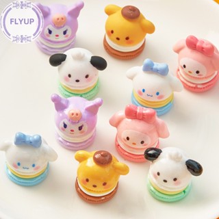 SANRIO Flyup แผ่นกาวเรซิ่น ลายการ์ตูนอนิเมะน่ารัก 3D สีมาการอง สําหรับทําเครื่องประดับ ตกแต่งเคสโทรศัพท์มือถือ DIY 2 ชิ้น