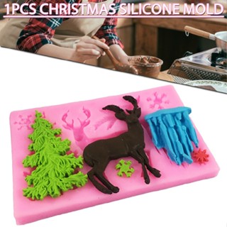 Christmas Silicone Mold Elk Christmas Tree Sugar Chocolate Cake Decoration Mold