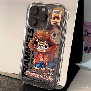 เคสโทรศัพท์มือถือแบบใส กันกระแทก ลายการ์ตูนลูฟี่ วันพีซ สําหรับ iPhone 15 14 13 12 11 pro max 15promax 13promax 14promax xr xs max 7 8plus 14plus 11promax