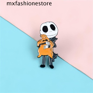 Mxfashione เข็มกลัด รูปการ์ตูนอนิเมะ Skellington เหมาะกับของขวัญฮาโลวีน สําหรับตกแต่งกระเป๋าเป้สะพายหลัง เครื่องประดับ