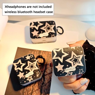 เคสหูฟังบลูทูธไร้สาย ทรงสี่เหลี่ยม ลายการ์ตูนดาวห้าแฉก สีทอง สําหรับ Airpods 1 2nd 3 Pro Pro2 Airpodspro Generation