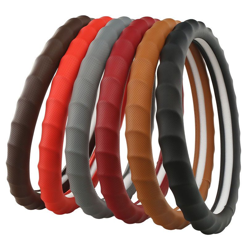 ฝาครอบพวงมาลัยรถยนต ์ ประเภทมือ Wave พวงมาลัยฝาครอบป ้ องกัน Perforated Breathable นวดกีฬาประเภท Universal รถ Handle Cover