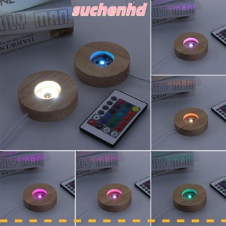 Suchenhd โคมไฟ LED ฐานไม้ ของขวัญ สําหรับตกแต่งบ้าน