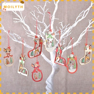 Moilyth จี้ไม้ รูปสโนว์แมน แบบกลวง สําหรับแขวนตกแต่งต้นคริสต์มาส DIY