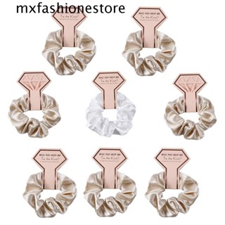 Mxfashione ยางรัดผม ผ้าซาติน ขนาดใหญ่ สีพื้น สําหรับผู้หญิง