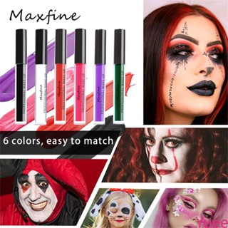 Maxfine Beauty Halloween Lip Glaze ภาพวาดร่างกายบนใบหน้าแต่งหน้าใหม่ยุโรปและอเมริกา STAGE แต่งหน้าลิปกลอส yuee