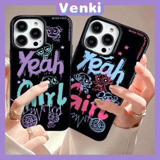 VENKI - เข้ากันได้สำหรับ เคสไอโฟน เคสไอโฟน11 เคส iphone 11 เคสโทรศัพท์ TPU สีดำเคสลูกอมกันกระแทกกล้องป้องกันนุ่มสีฟ้าสีม่วงภาษาอังกฤษเข้ากันได้กับ iPhone 15 14 13 PRO MAX 12 PRO MAX XR XS 7 8 PLUS