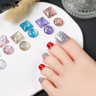 Monja กลิตเตอร์เลื่อม สีสะท้อนแสง สําหรับตกแต่งเล็บเจล UV LED 5 มล. nail gel polish glitters decor