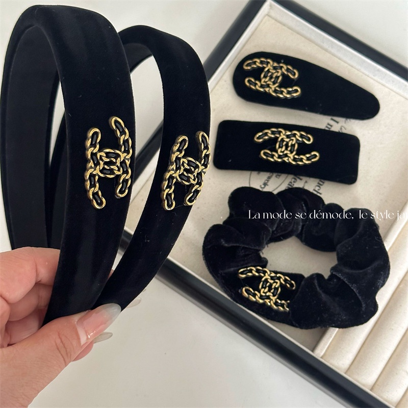 ที่คาดผม ผ้ากํามะหยี่ ลายกะโหลกศีรษะ สีดํา สไตล์เกาหลี แฟชั่นฤดูใบไม้ร่วง และฤดูหนาว 2023